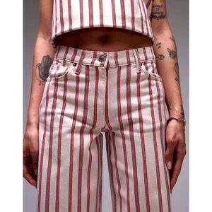 TopShop Stripe Mid Rise Wide Leg Jeans Red/White  - Size 24x30 NWOT